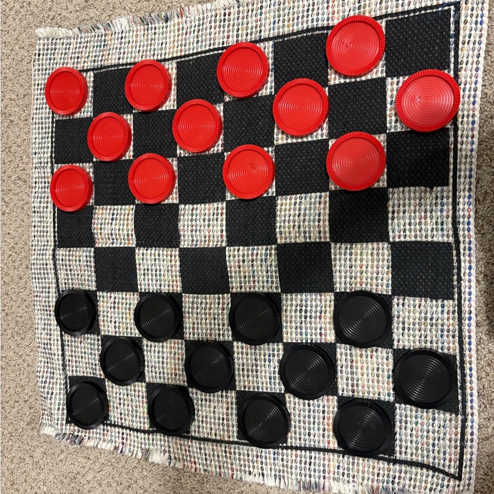 Classic Red and Black Checkers Set